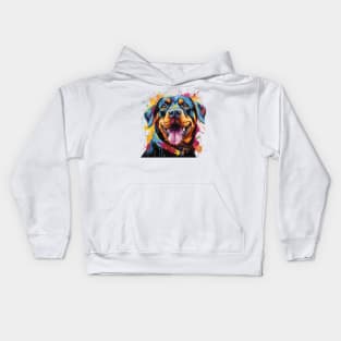 Rottweiller Dog Art Kids Hoodie